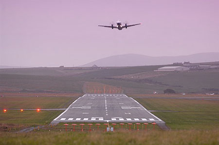 First 'plane of the day. Kirkwall Airport, Orkneys