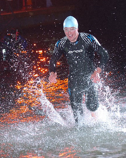 Competitive Open Water Swimming at Night. (2)