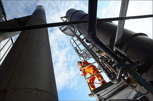 Oil separator tanks on Flota Oil Terminal