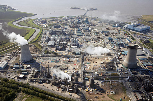 Aerial photograph oil refinery