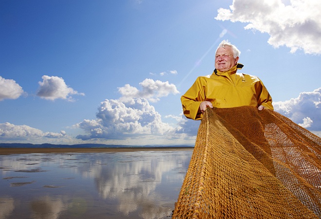 commercial photographer manchester, fishermen portrait, shrimp fishermen, morecambe bay, lancashire, uk